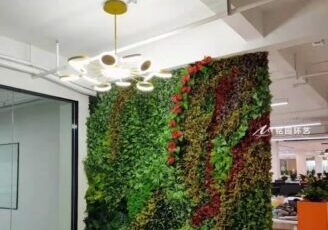公司绿植形象墙，办公室仿真植物墙景观
