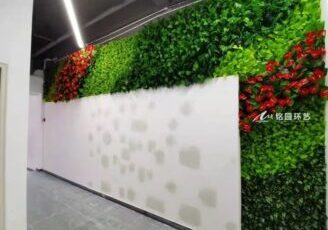 办公楼走廊绿化，走廊墙体仿真绿植景观