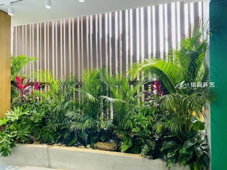 花池仿真植物景观室内商业靠墙绿植景观造景