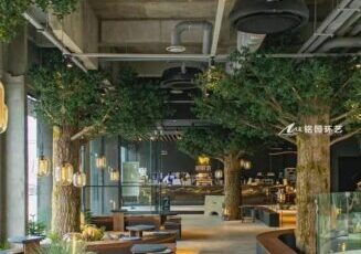 餐厅仿真树景观，室内群植仿真绿植景观